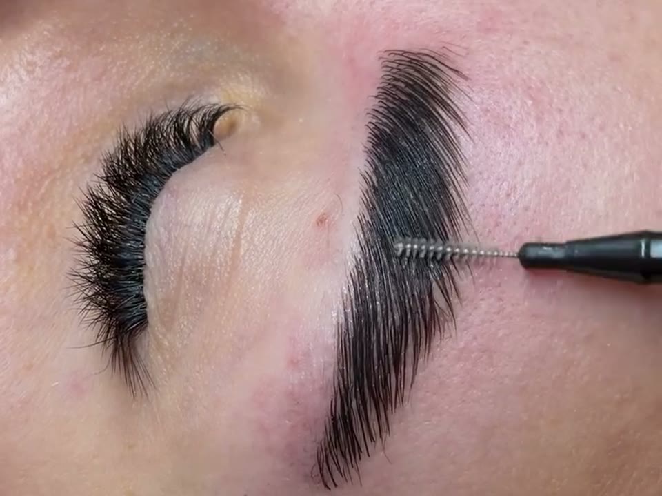 Laminierte Braue und geliftete Wimpern aus Sanaz' Studio